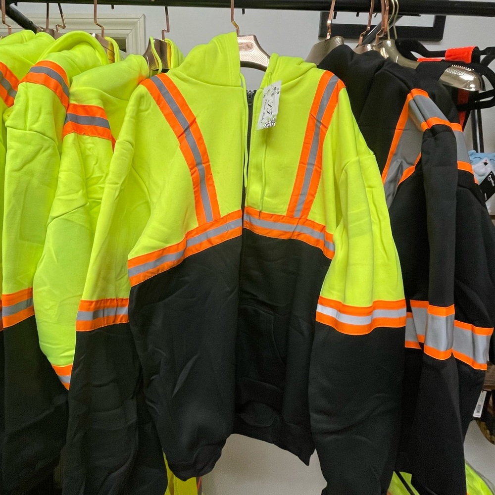 High visibility safety reflective sweatshirt hoodie. New w tags.